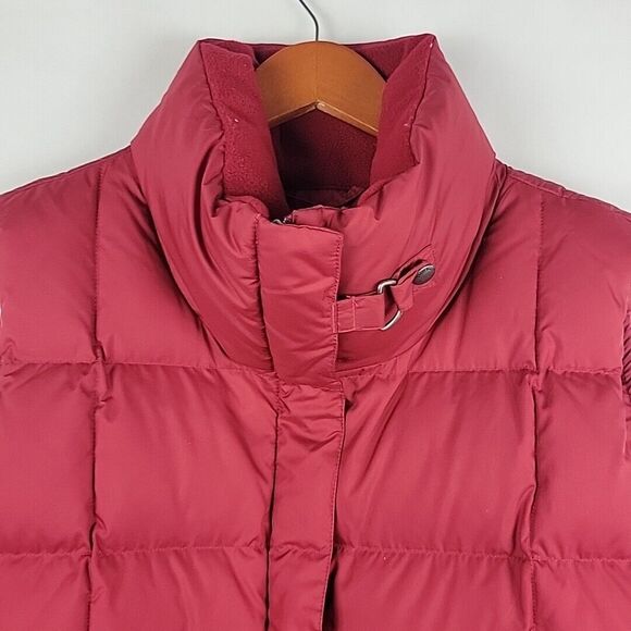 Eddie Bauer Goose Down Puffer Vest Womens Large Red EB700 Quilted Fitted - Picture 2 of 13